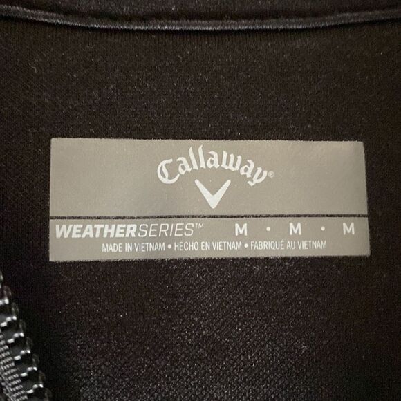 Callaway Golf Sz M Black 1/4 Zip Quilted On Top & Arms - Picture 9 of 9